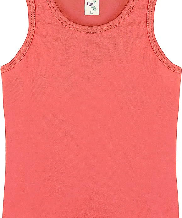 Girls cotton basic solid racerbank tanktop; best for baby girl clothes & christmas gift ideas