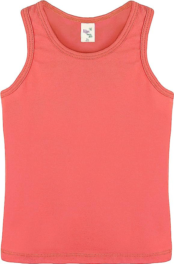 Girls' Soft Solid Cotton Blend Racerback Tank Top / 11-12 Years LILAX