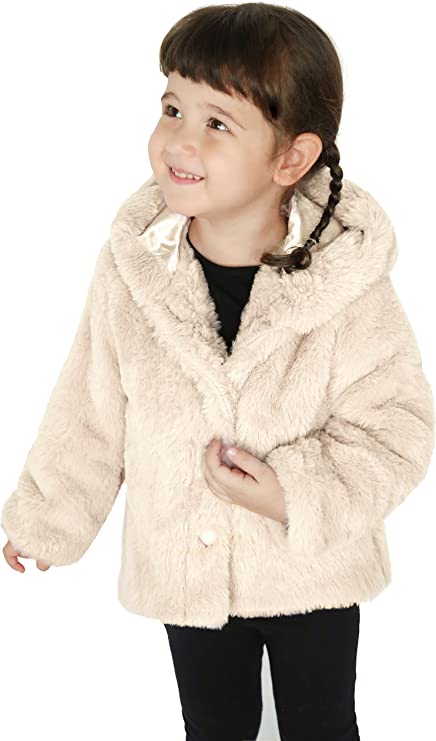 Cozy Girls' Hooded Jacket Faux Fur Winter Coat LILAX