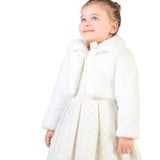 Girls Cozy Faux Fur Bolero Jacket Shrug Flower Girl Dress Coat