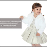 Girls Cozy Faux Fur Bolero Jacket Shrug Flower Girl Dress Coat