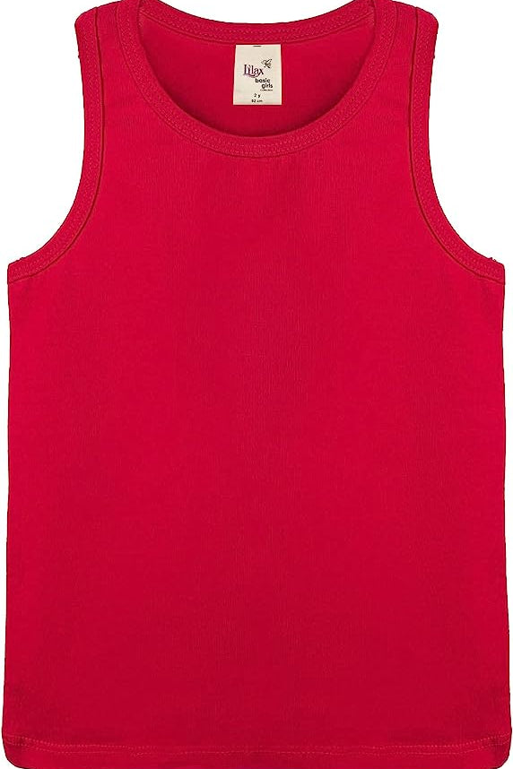 Girls' Soft Solid Cotton Blend Racerback Tank Top / 11-12 Years LILAX