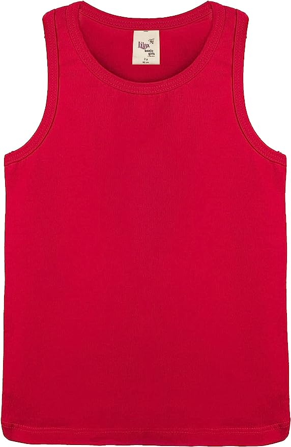 Girls' Soft Solid Cotton Blend Racerback Tank Top / 11-12 Years LILAX