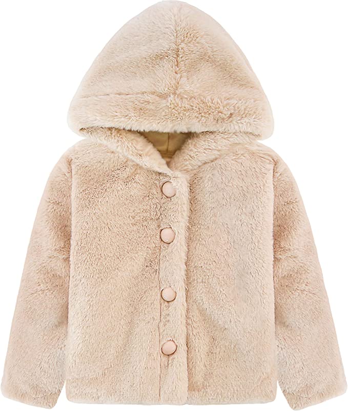 Cozy Girls' Hooded Jacket Faux Fur Winter Coat LILAX