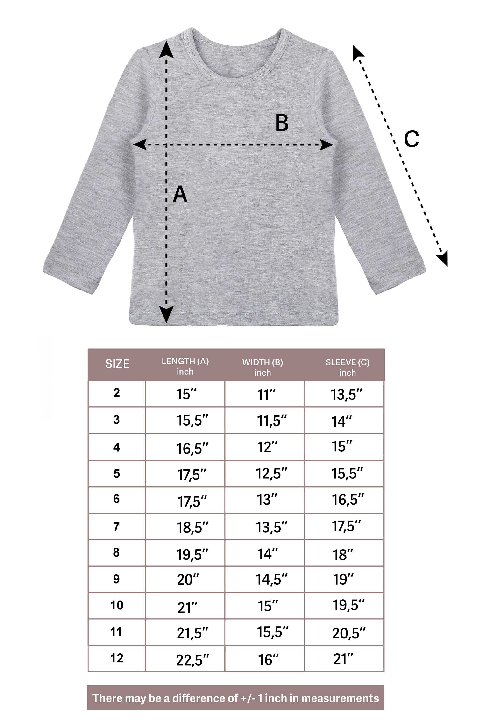 Girls' Basic Crewneck Long Sleeve Cotton T-Shirt / 11-12 Years LILAX