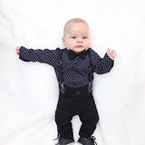 Formal Gentlemen's 4-Piece Set: Vest - Pants - Bowtie and Schoulders Strap Ensemble for Baby Boys LILAX