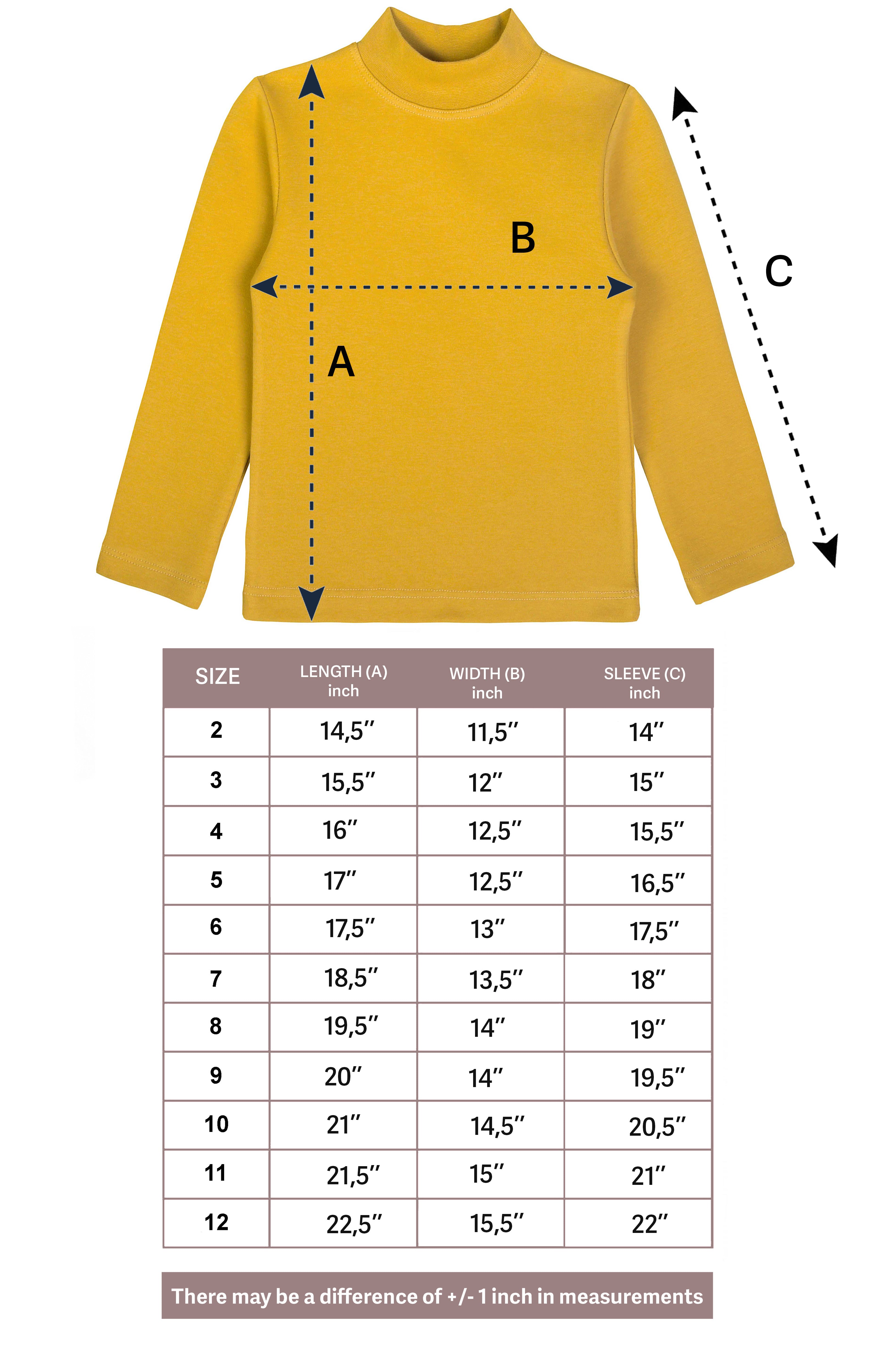 Girls' Basic Mock Turtleneck Long Sleeve Cotton Solid T-Shirt / 5 to 8 Years LILAX