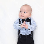 Formal Gentlemen's 4-Piece Set: Vest - Pants - Bowtie and Schoulders Strap Ensemble for Baby Boys LILAX