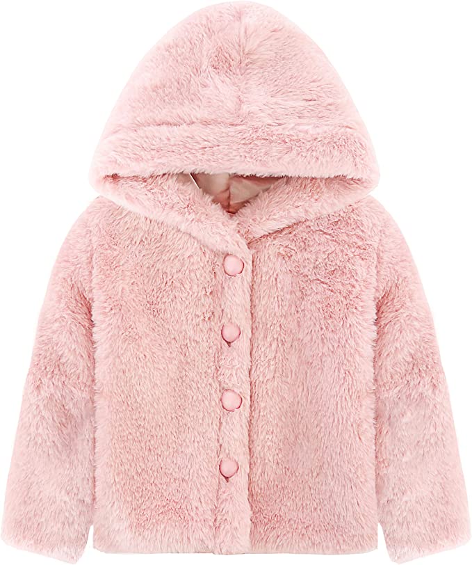 Cozy Girls' Hooded Jacket Faux Fur Winter Coat LILAX