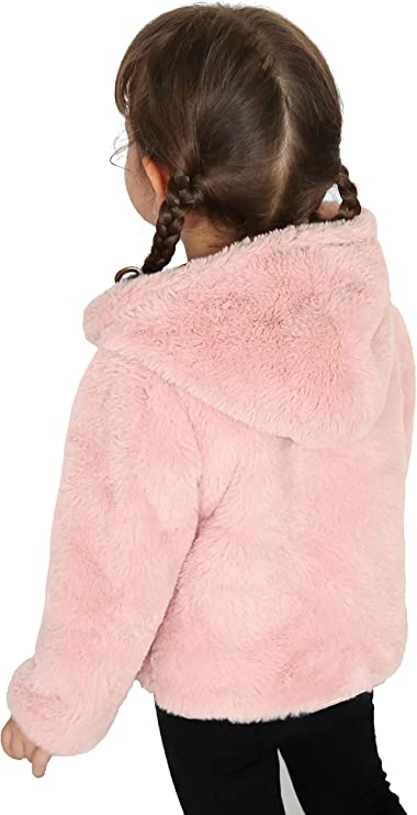 Cozy Girls' Hooded Jacket Faux Fur Winter Coat LILAX