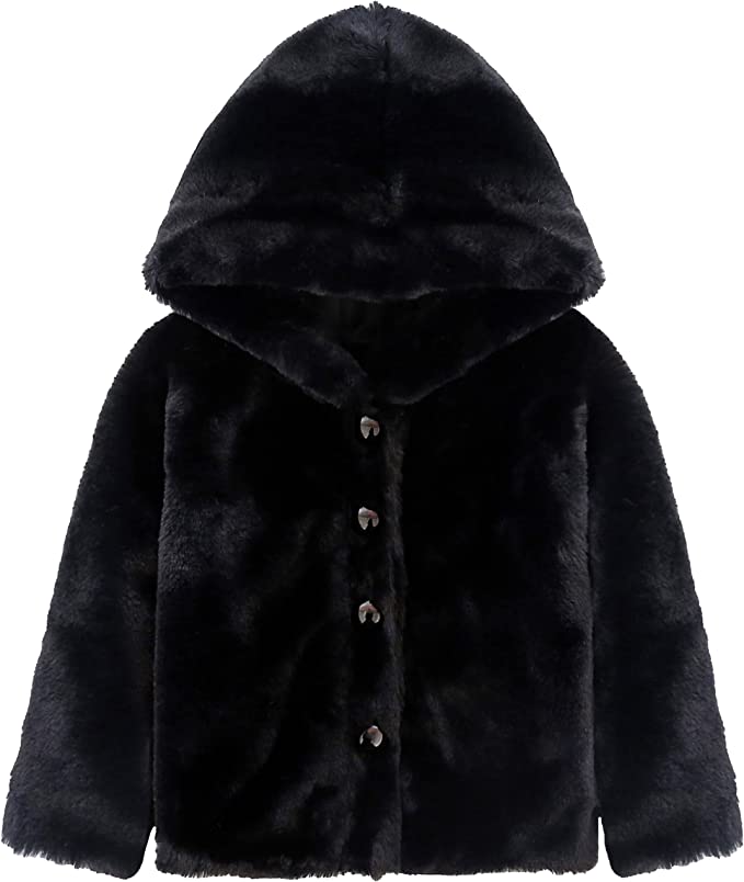 Cozy Girls' Hooded Jacket Faux Fur Winter Coat LILAX