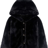 Cozy Girls' Hooded Jacket Faux Fur Winter Coat LILAX