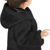 Girls puffy and cozy hooded cardigan sweater with 4 buttons; perfect for Christmas gift ideas