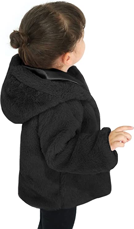 Cozy Girls' Hooded Jacket Faux Fur Winter Coat LILAX