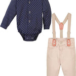 Formal Gentlemen's 4-Piece Set: Vest - Pants - Bowtie and Schoulders Strap Ensemble for Baby Boys LILAX