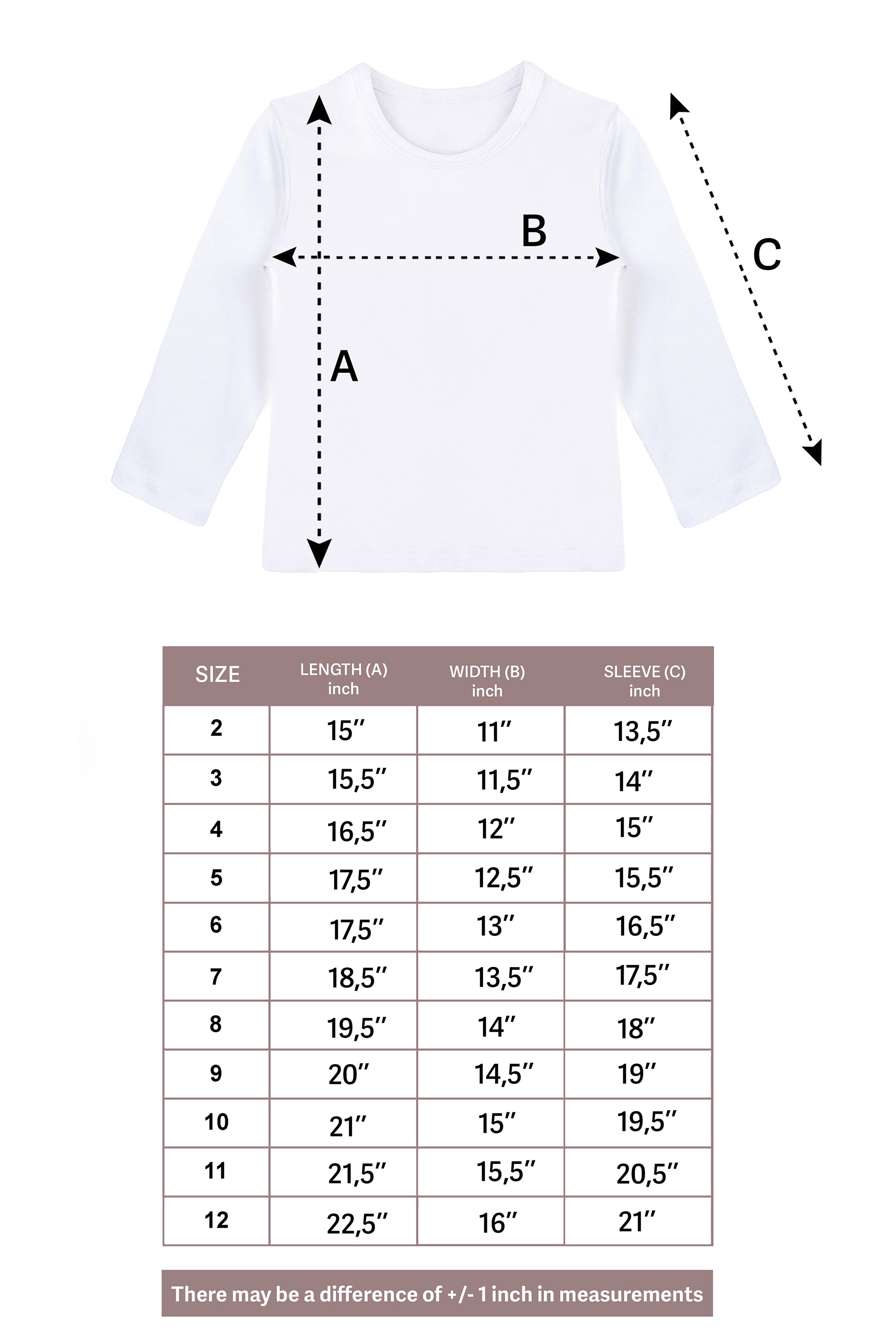 Girls' Basic Crewneck Long Sleeve Cotton T-Shirt / 11-12 Years LILAX