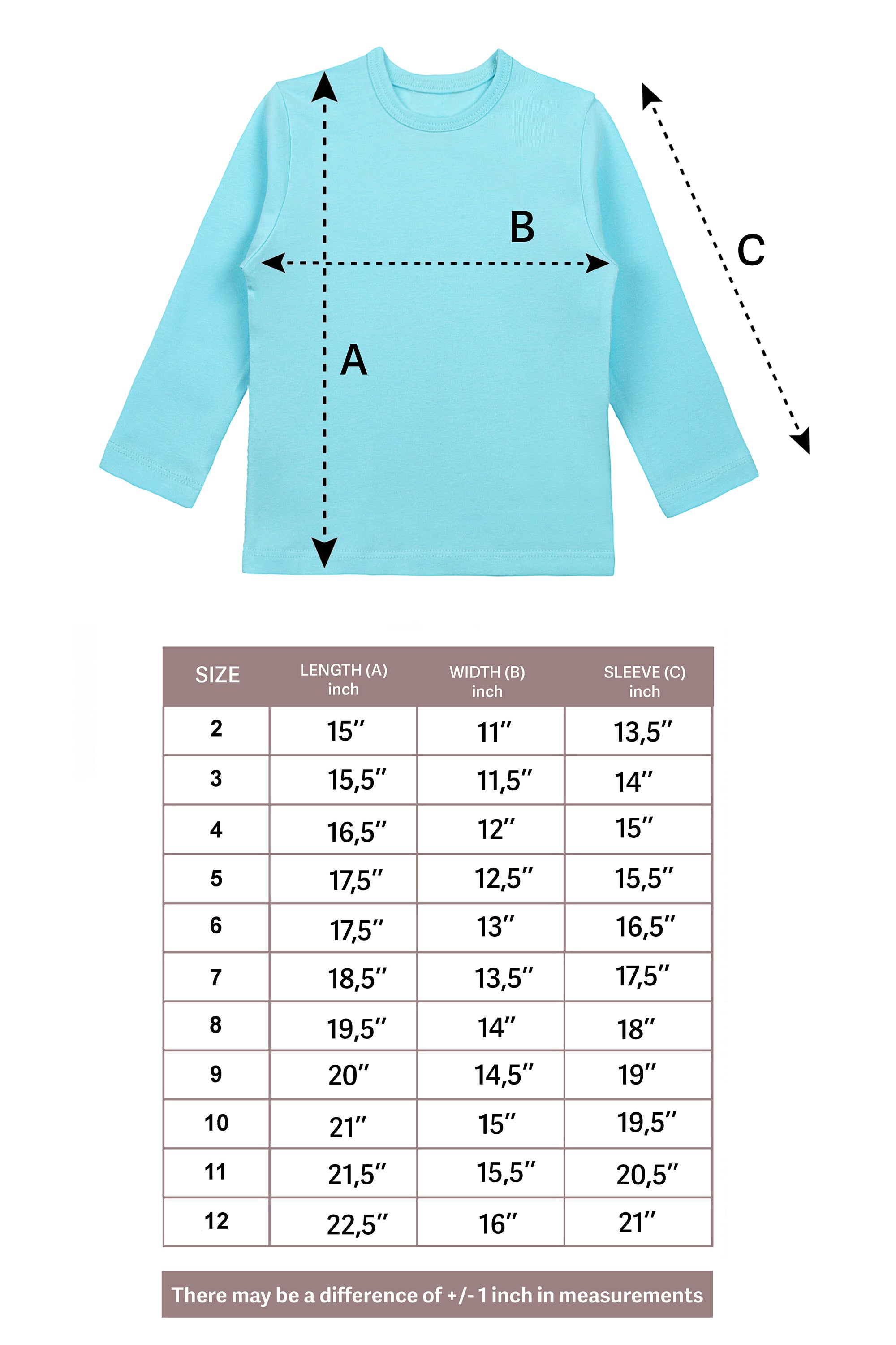 Girls' Basic Crewneck Long Sleeve Cotton T-Shirt / 11-12 Years LILAX