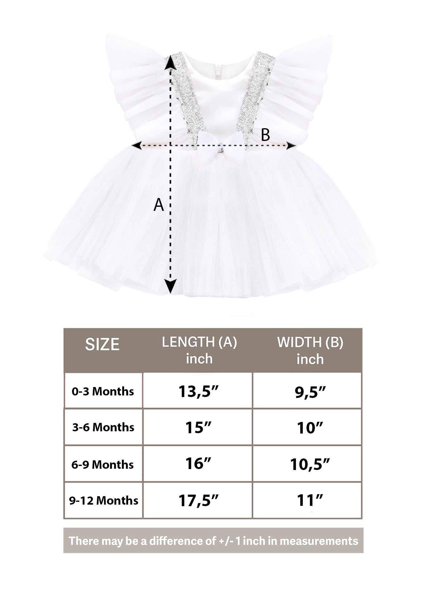 Baby Girls' Sequined Tulle Dress Ruffle Sleeve 3 Piece Gift Set For Newborns LILAX