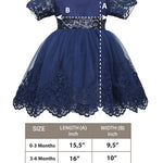 Lace Princess Wedding Party Dress Gown for Newborn Baby Girl Deluxe 4-Piece Set LILAX