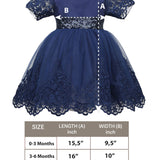 Lace Princess Wedding Party Dress Gown for Newborn Baby Girl Deluxe 4-Piece Set LILAX