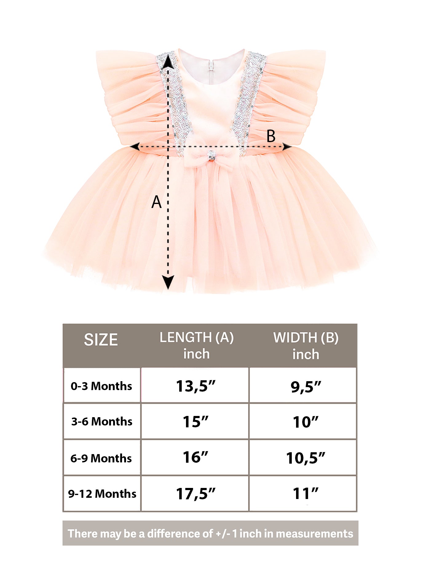 Baby Girls' Sequined Tulle Dress Ruffle Sleeve 3 Piece Gift Set For Newborns LILAX