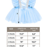 Baby Girls' Sequined Tulle Dress Ruffle Sleeve 3 Piece Gift Set For Newborns LILAX