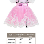 Lace Princess Wedding Party Dress Gown for Newborn Baby Girl Deluxe 4-Piece Set LILAX