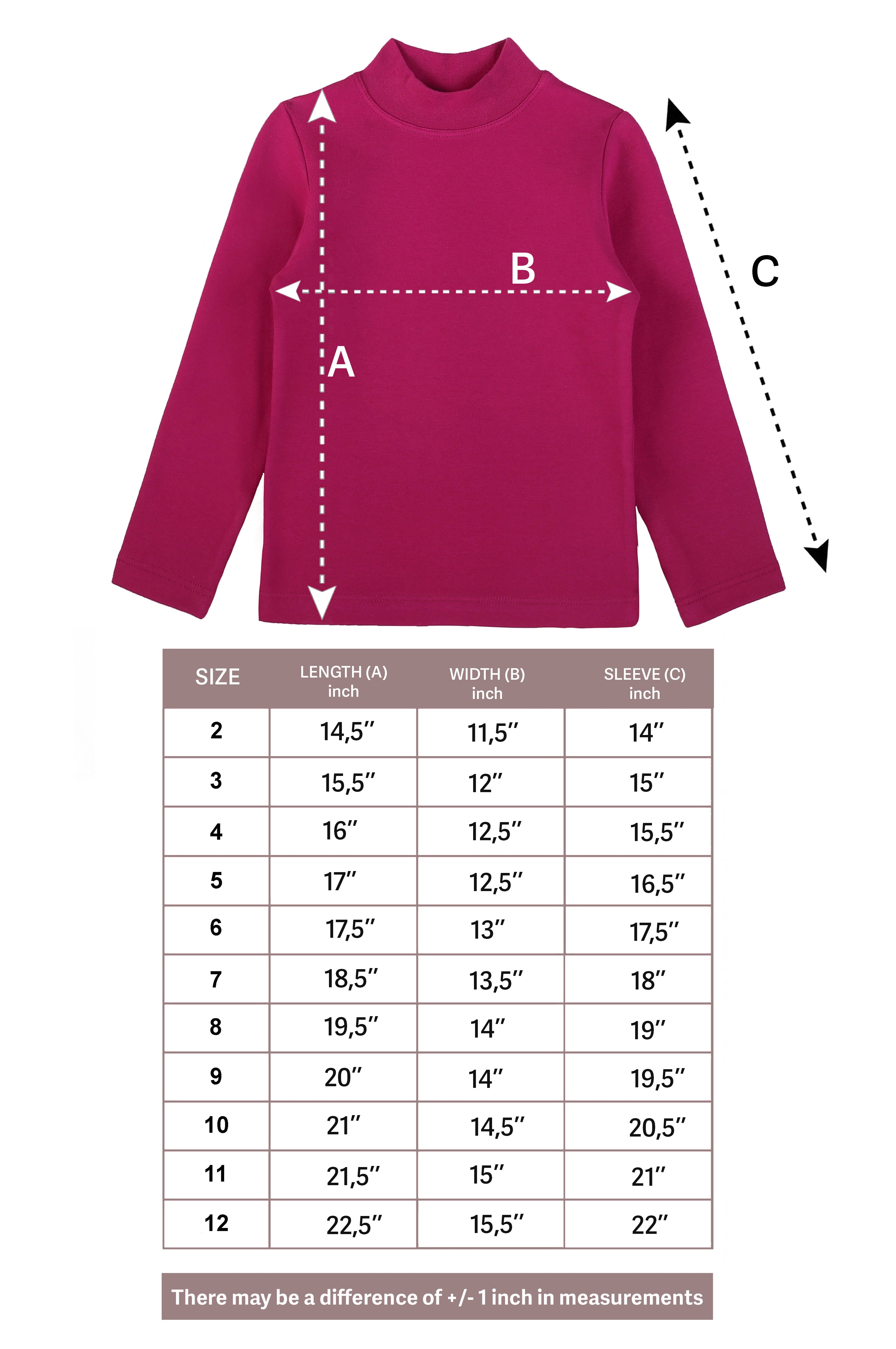 Girls' Basic Mock Turtleneck Long Sleeve Cotton Solid T-Shirt / Toddler LILAX