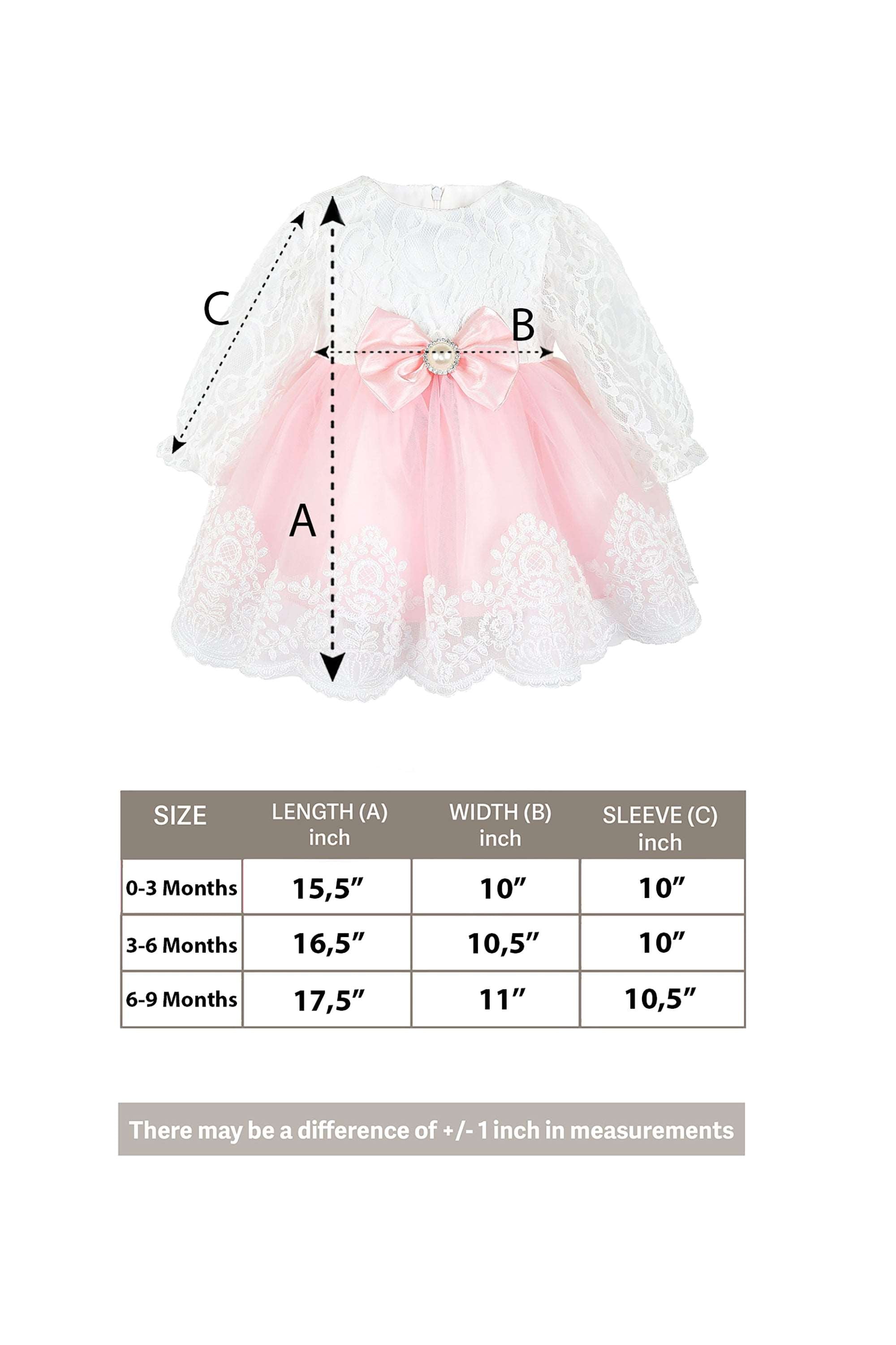 Baby Girl Newborn Lace Long Sleeve Princess Dress Deluxe 6-Piece Gown Set LILAX