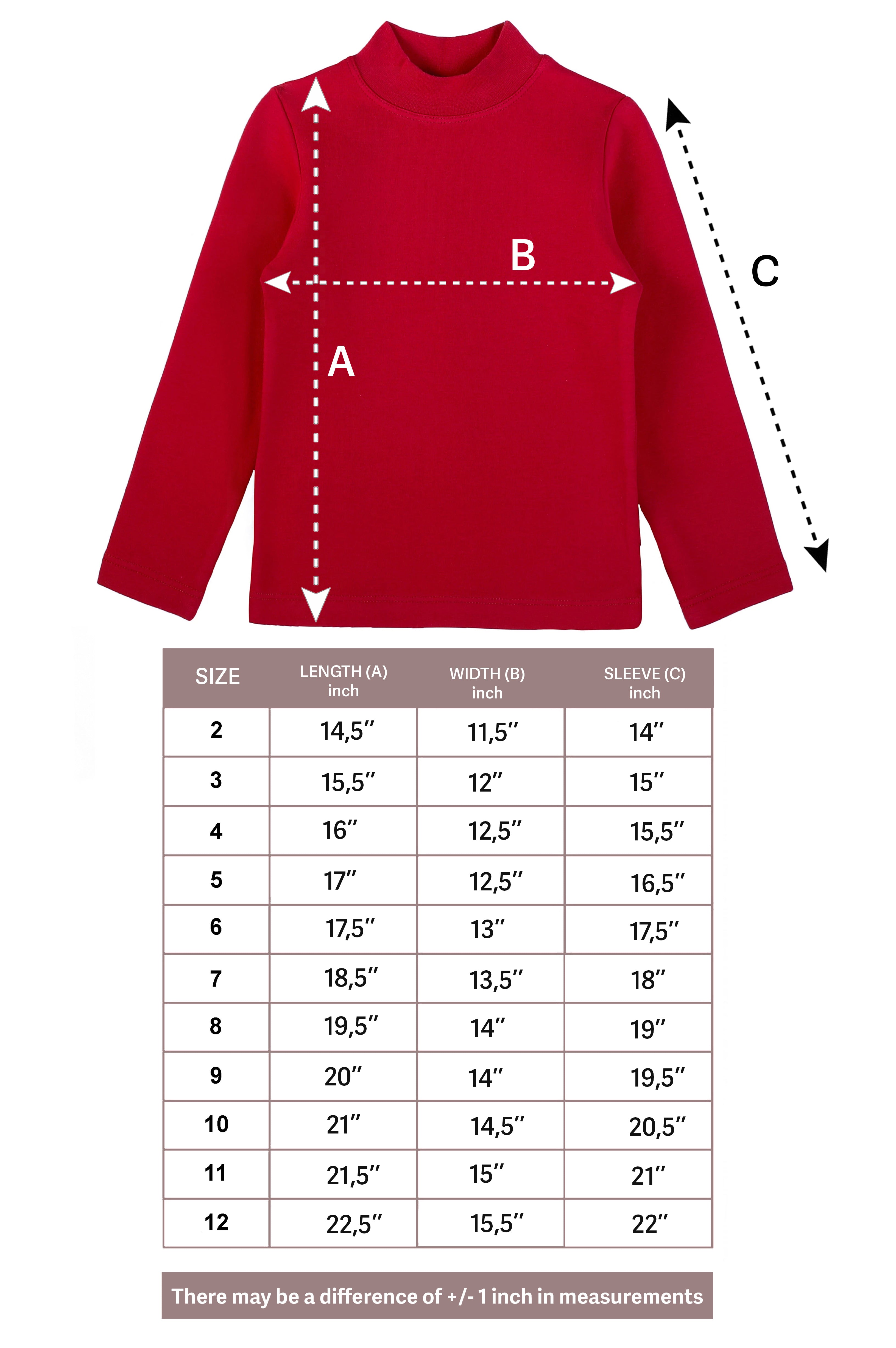 Girls' Basic Mock Turtleneck Long Sleeve Cotton Solid T-Shirt / 5 to 8 Years LILAX