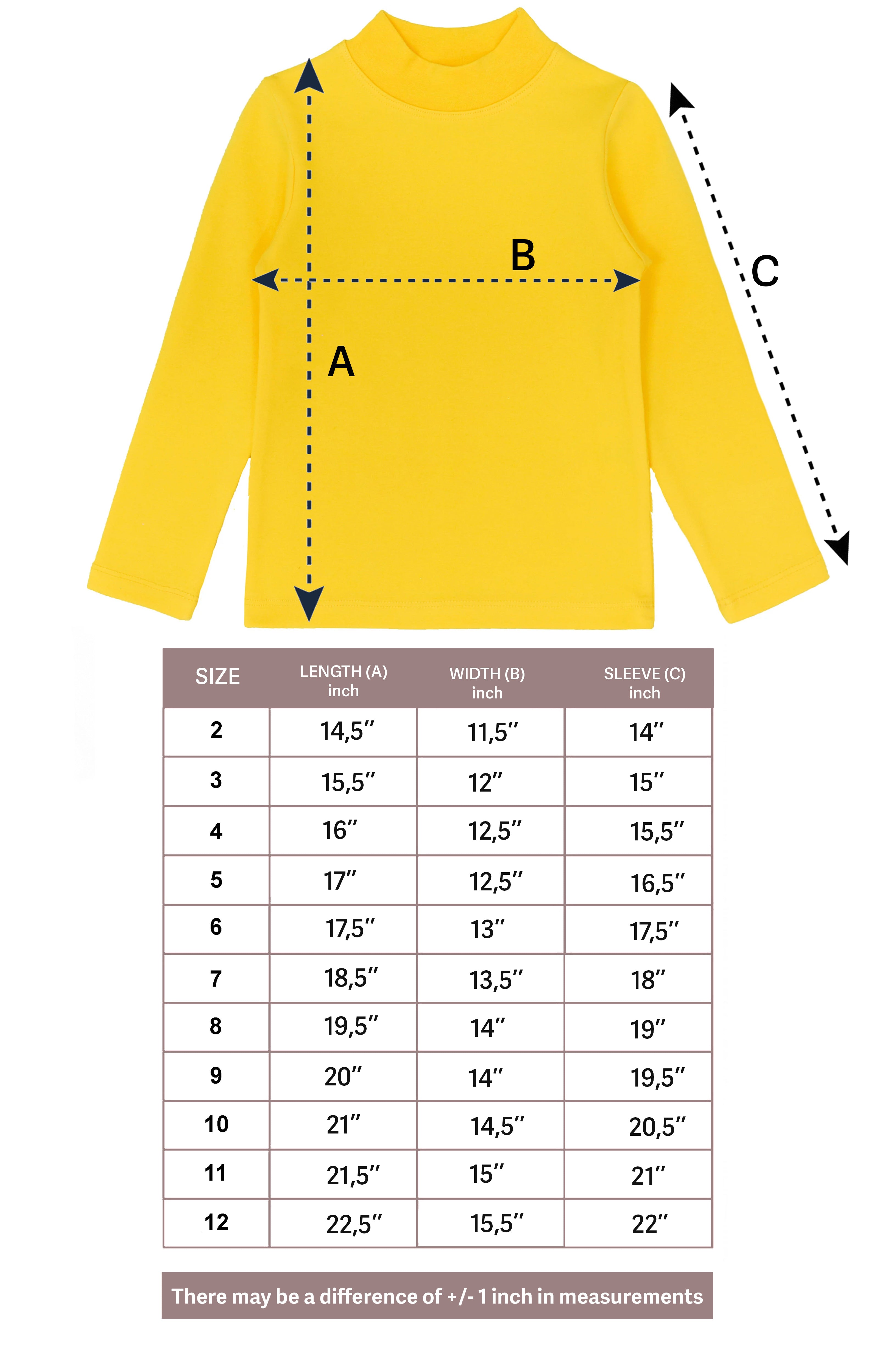 Girls' Basic Mock Turtleneck Long Sleeve Cotton Solid T-Shirt / 5 to 8 Years LILAX