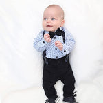 Formal Gentlemen's 4-Piece Set: Vest - Pants - Bowtie and Schoulders Strap Ensemble for Baby Boys LILAX