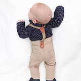 Formal Gentlemen's 4-Piece Set: Vest - Pants - Bowtie and Schoulders Strap Ensemble for Baby Boys LILAX