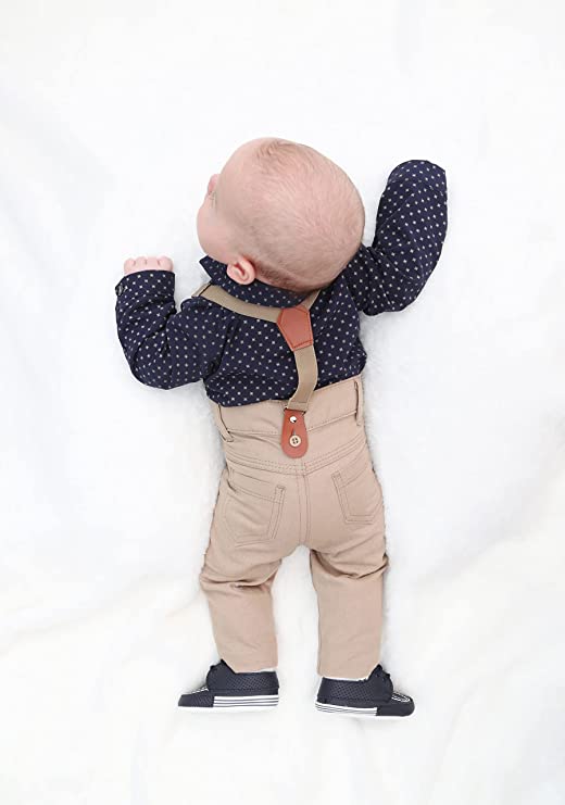 Formal Gentlemen's 4-Piece Set: Vest - Pants - Bowtie and Schoulders Strap Ensemble for Baby Boys LILAX