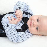 Formal Gentlemen's 4-Piece Set: Vest - Pants - Bowtie and Schoulders Strap Ensemble for Baby Boys LILAX