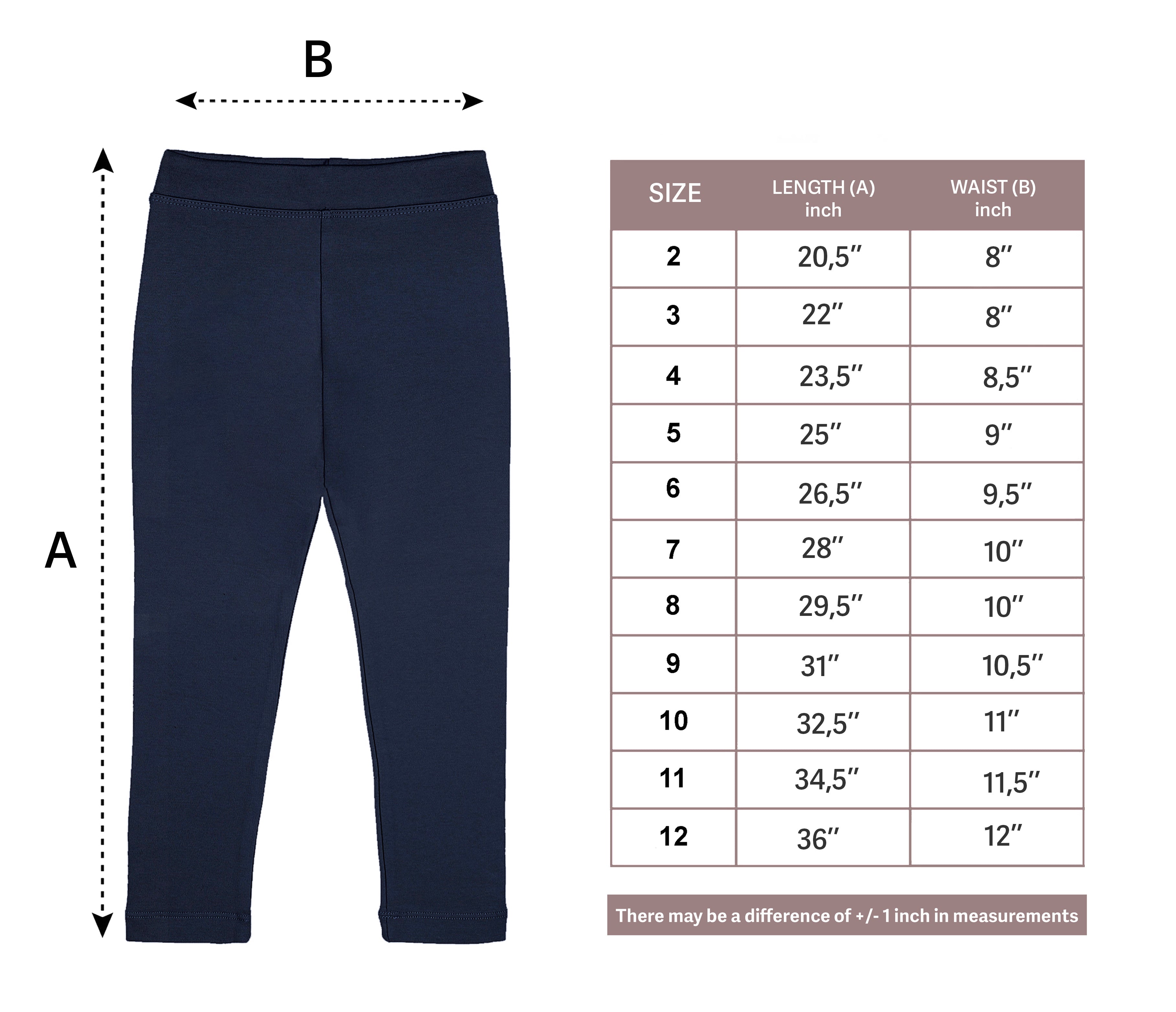 Girls' Basic Soft Leggings Solid Full Length Cotton / 9 to 12 Years LILAX