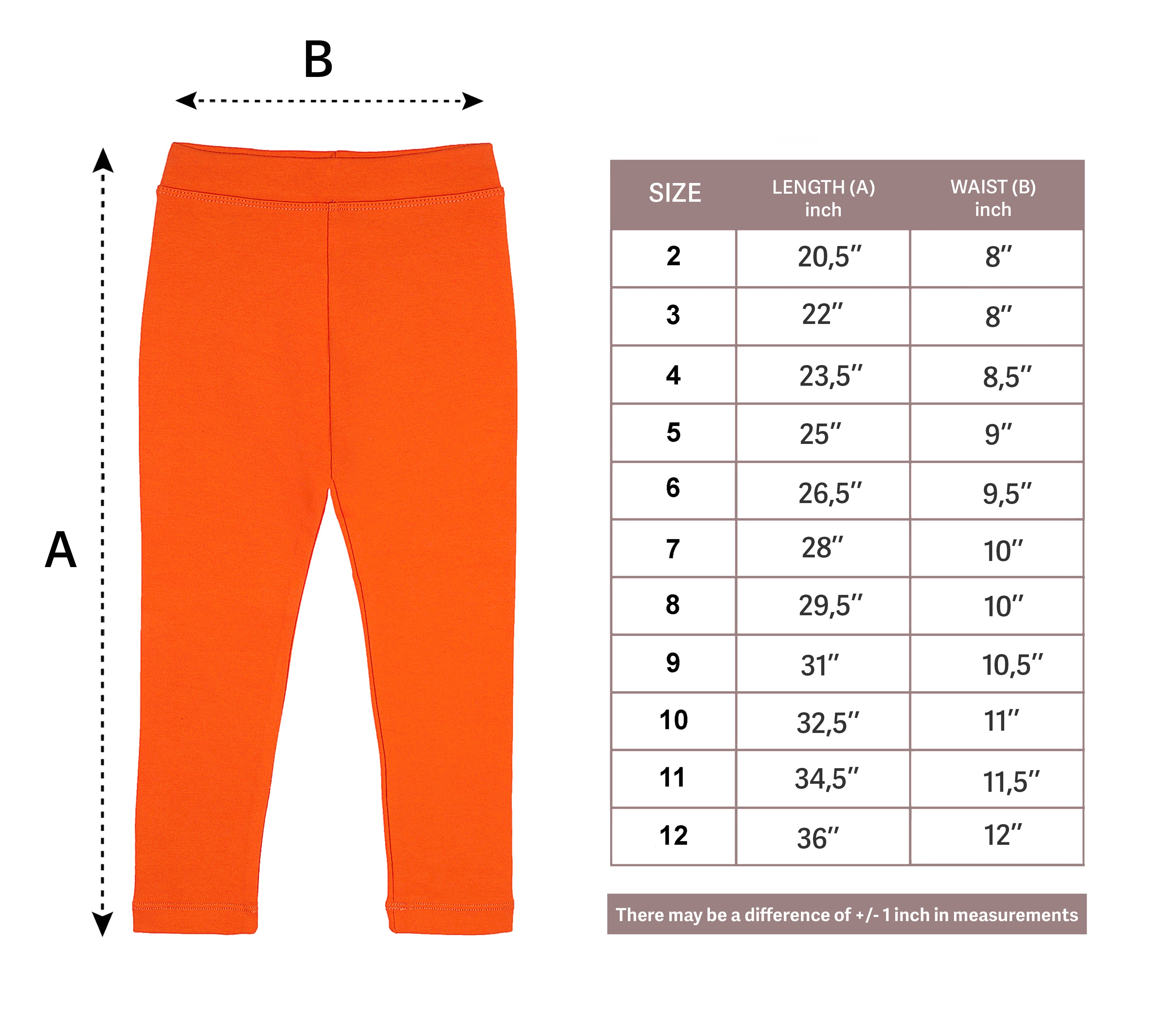 Girls' Basic Soft Leggings Solid Full Length Cotton / 9 to 12 Years LILAX