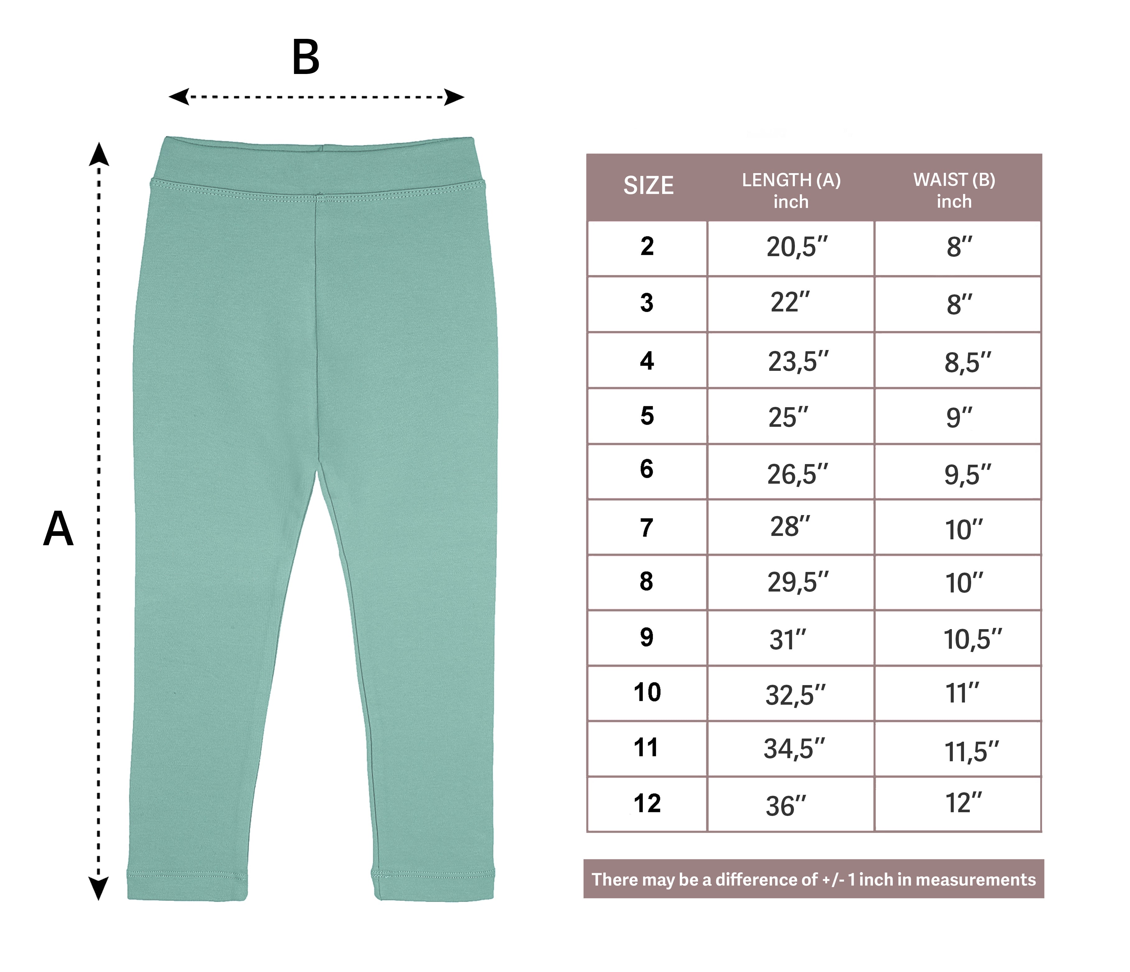 Girls' Basic Soft Leggings Solid Full Length Cotton / 9 to 12 Years LILAX