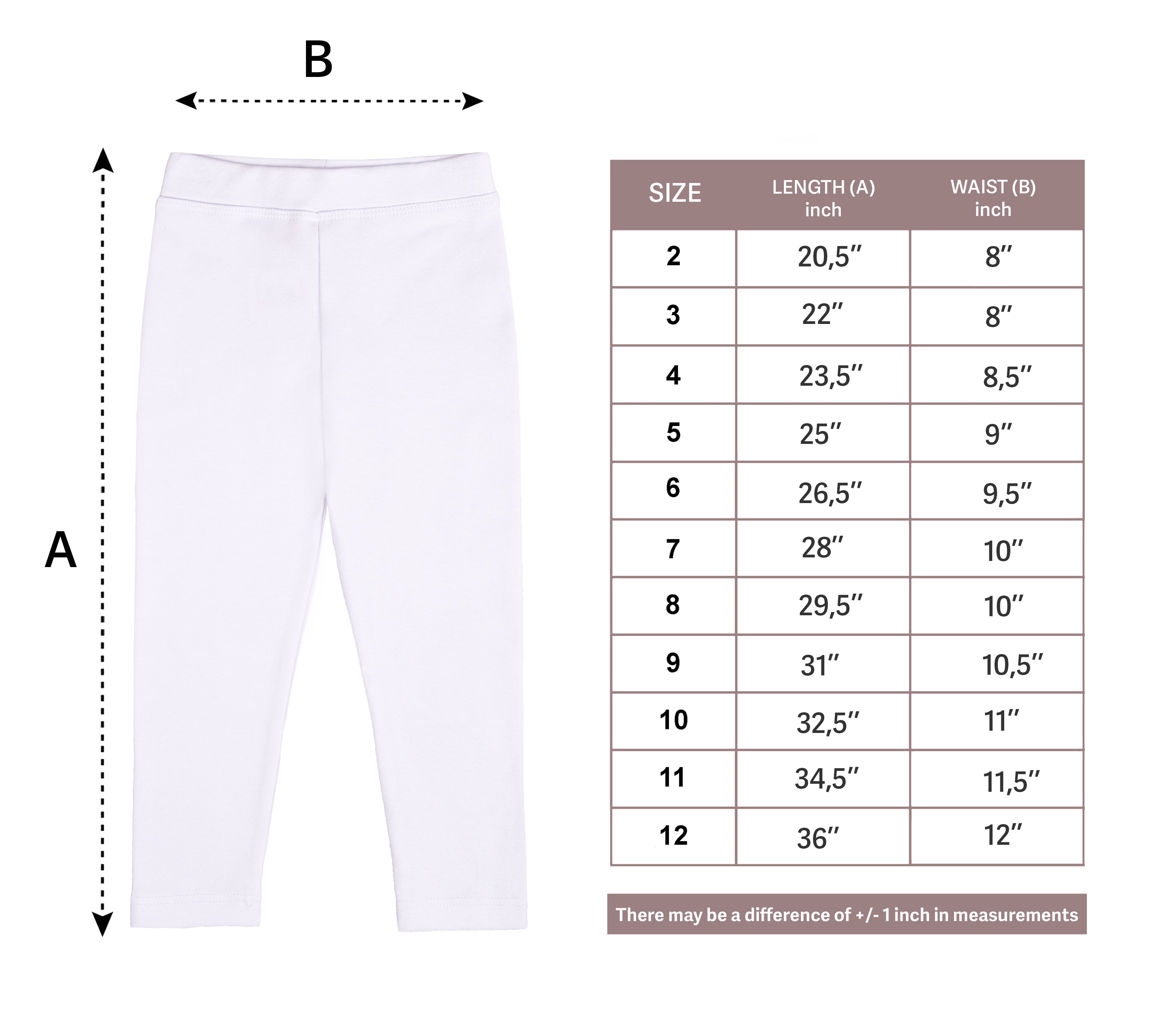 Girls' Basic Soft Leggings Solid Full Length Cotton / 9 to 12 Years LILAX