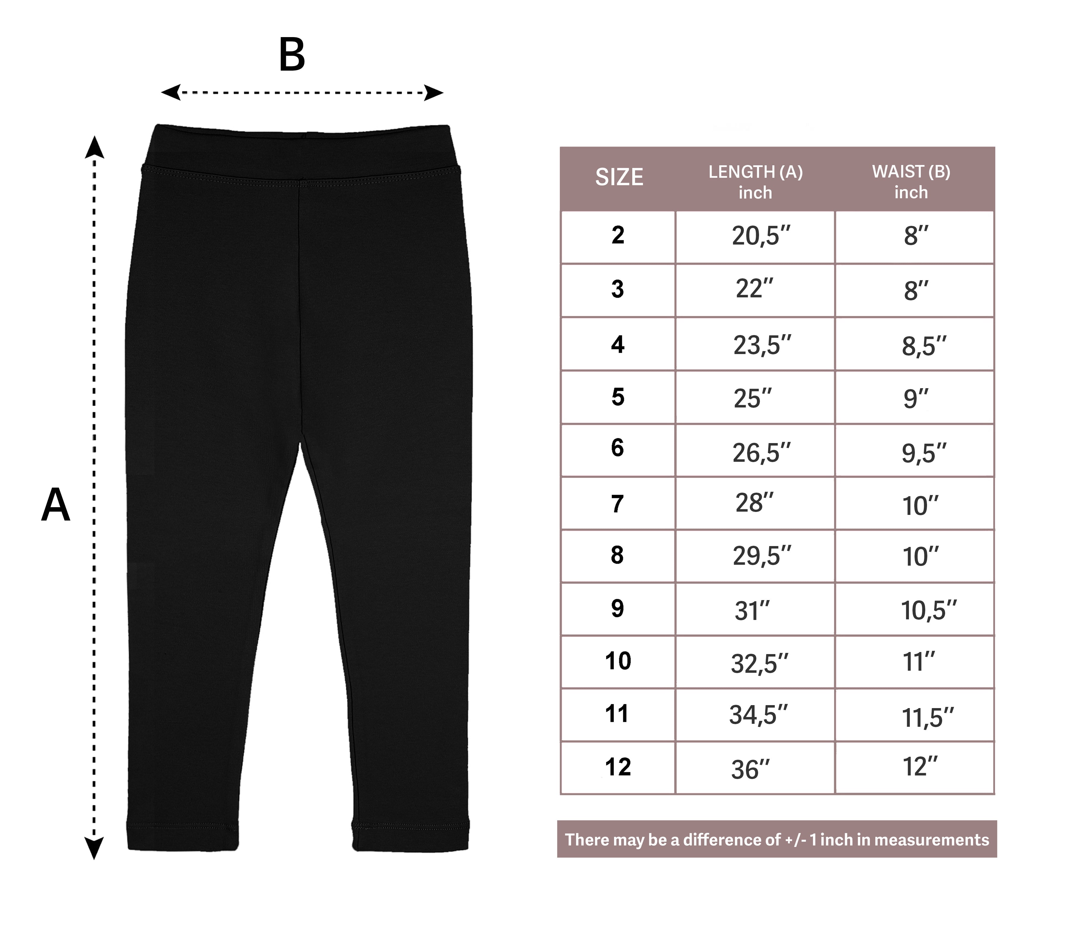 Girls' Basic Soft Leggings Solid Full Length Cotton / 9 to 12 Years LILAX