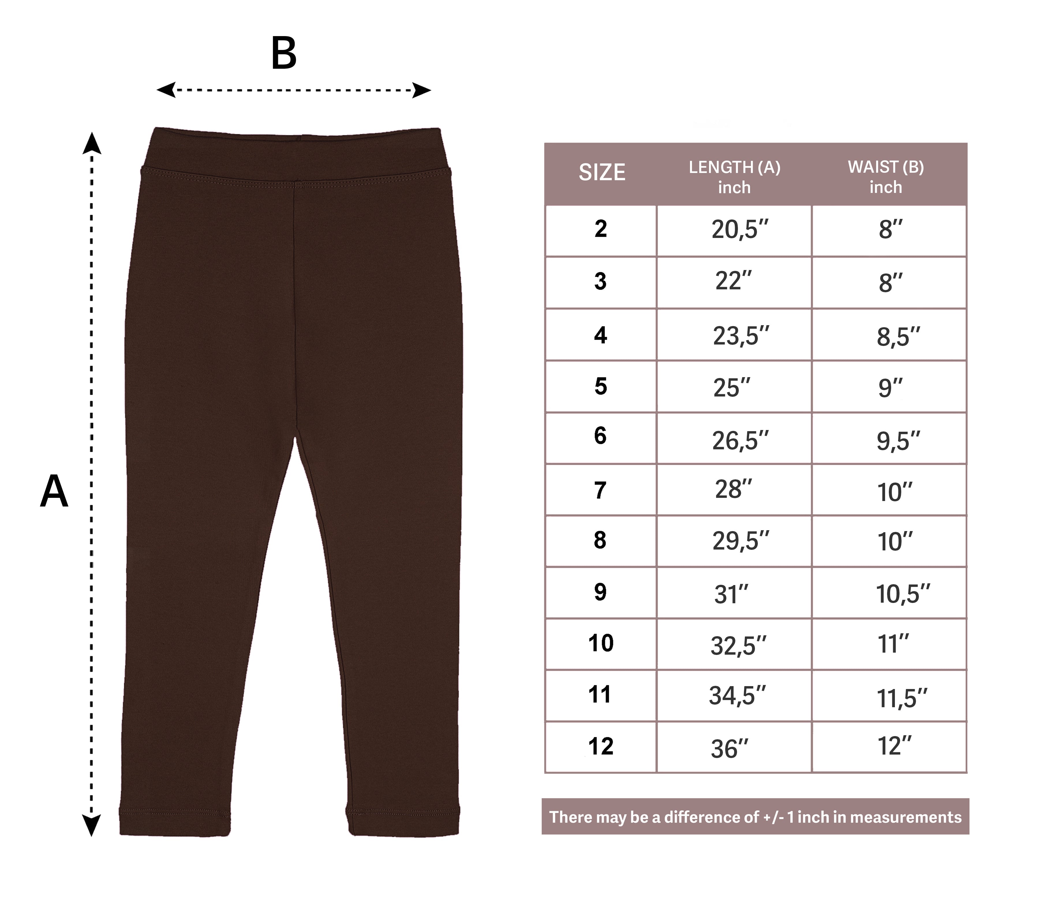 Girls' Basic Soft Leggings Solid Full Length Cotton / 9 to 12 Years LILAX