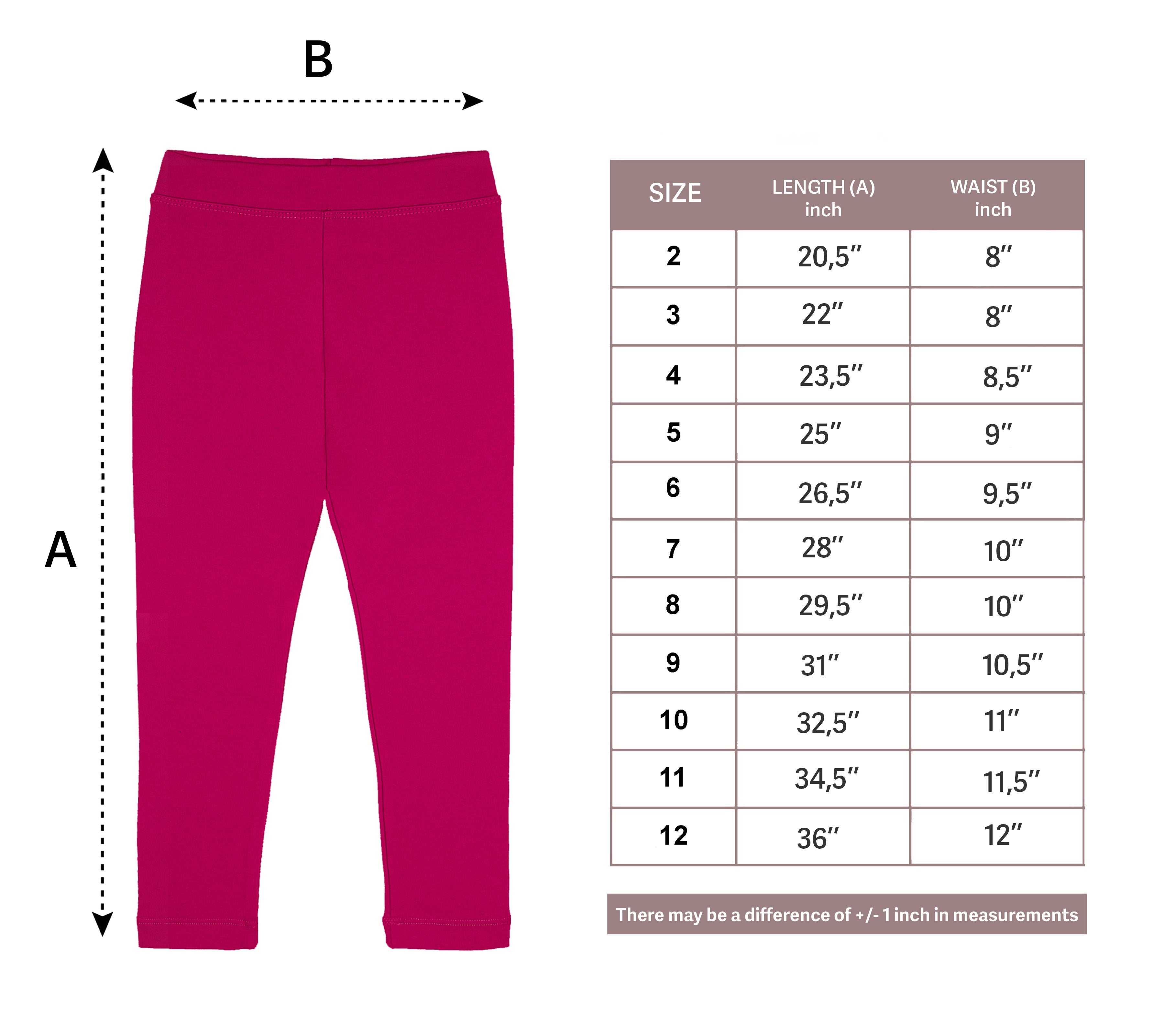 Girls' Basic Soft Leggings Solid Full Length Cotton / 9 to 12 Years LILAX