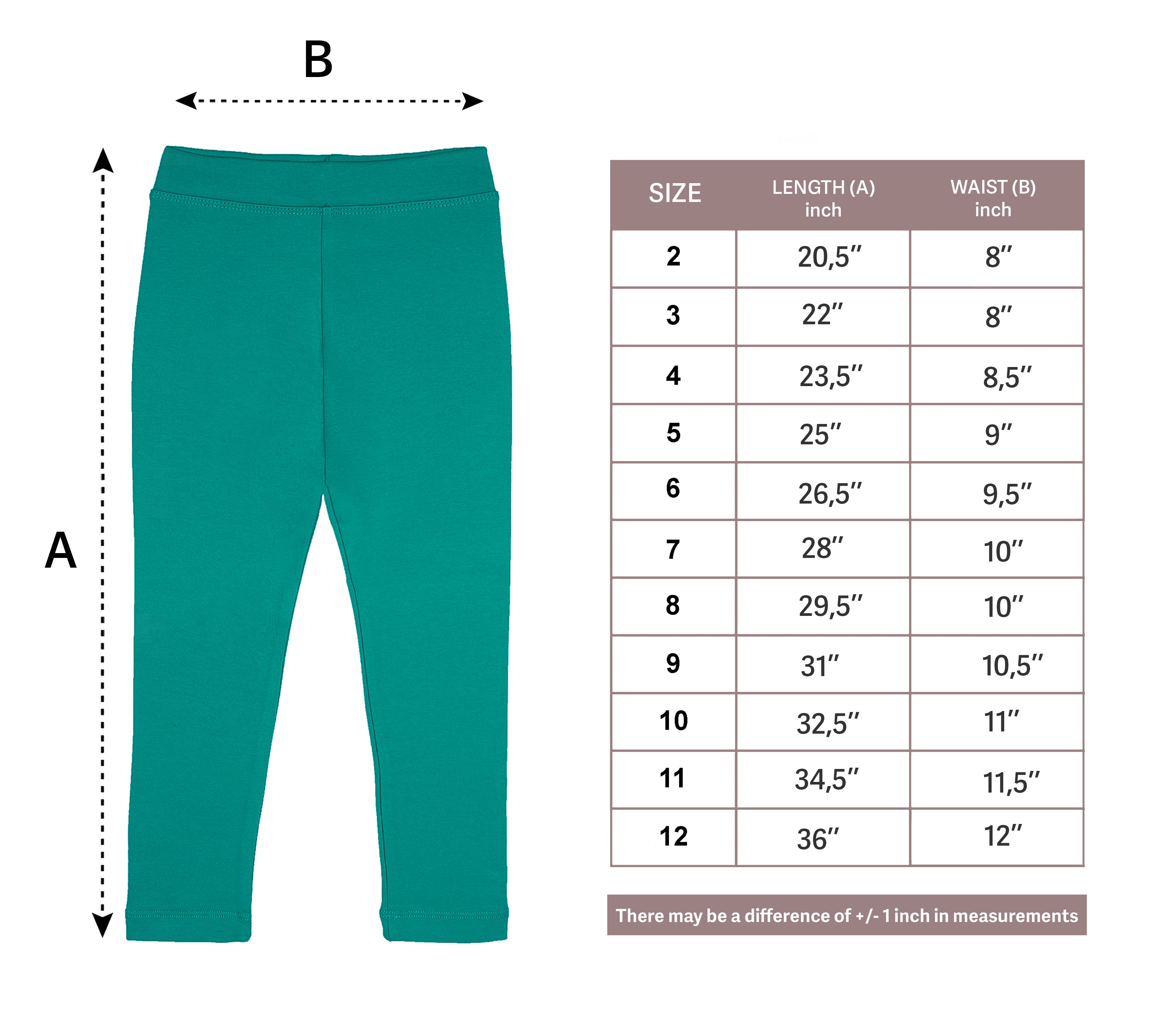 Girls' Basic Soft Leggings Solid Full Length Cotton / 9 to 12 Years LILAX