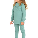 Girls cotton solid basic turtleneck t-shirt and leggings set; perfect for baby girl clothes & christmas gift ideas