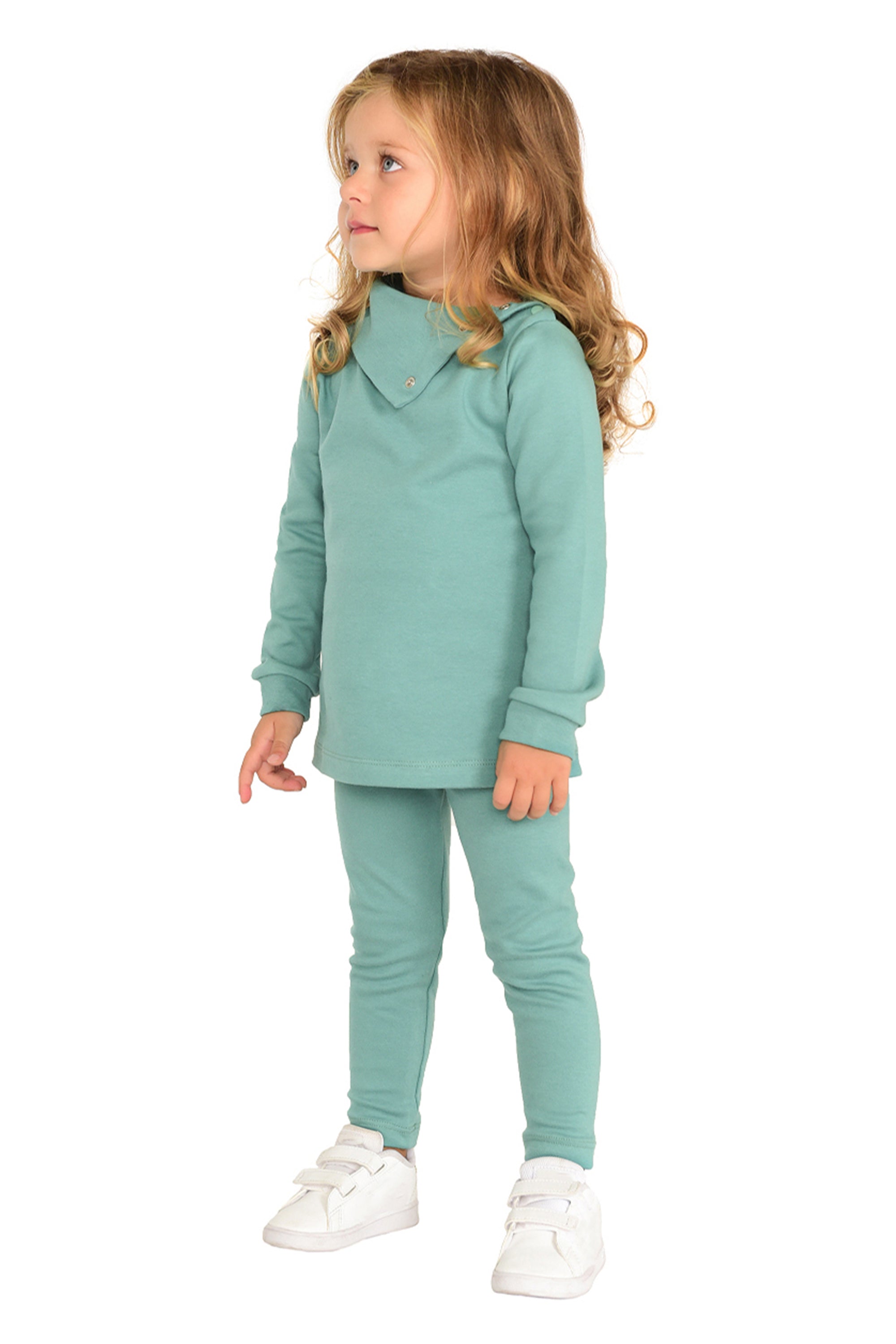 Girls cotton solid basic turtleneck t-shirt and leggings set; perfect for baby girl clothes & christmas gift ideas