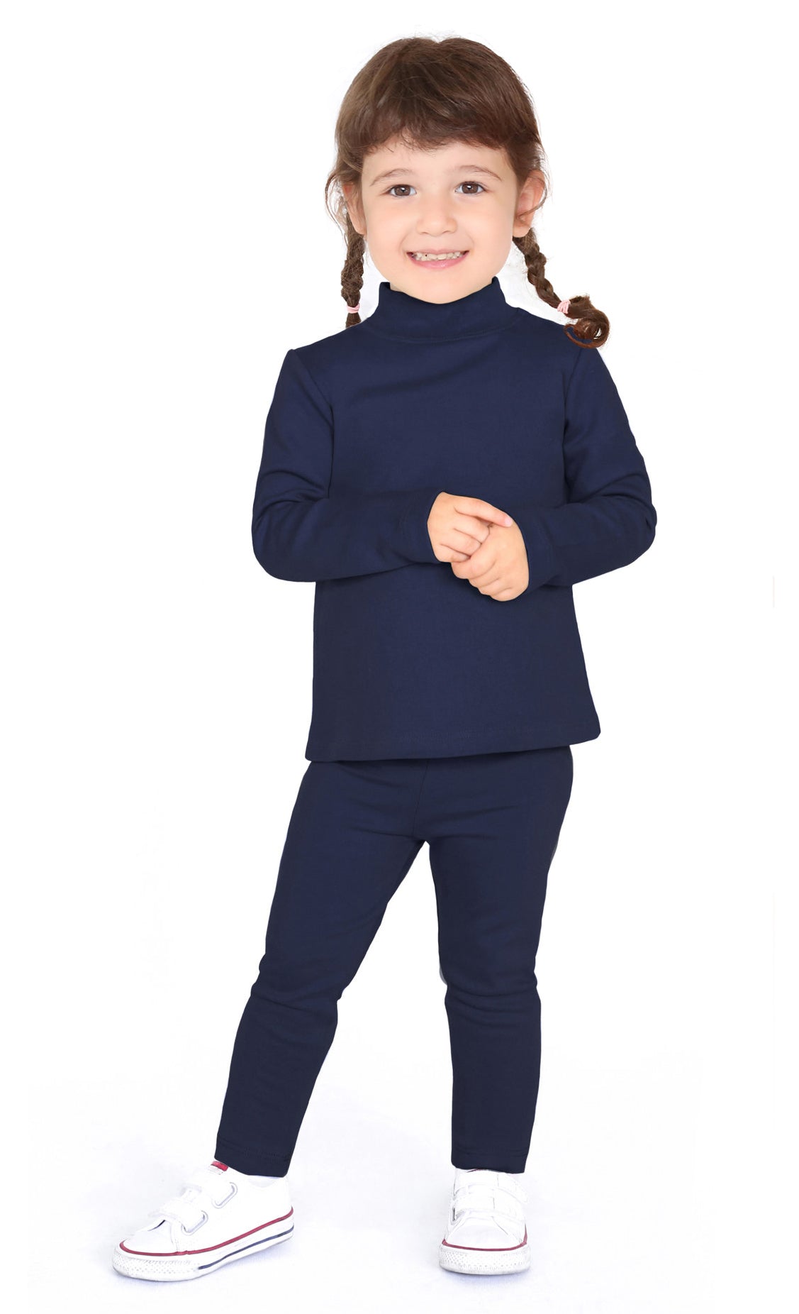 Girls' Basic Mock Turtleneck Long Sleeve Cotton Solid T-Shirt / 5 to 8 Years LILAX