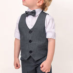 Boys Formal Suit 4 Piece Vest Pants and Tie Dresswear Set / Toddler LILAX