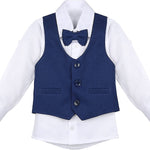 Boys Formal Suit 4 Piece Vest Pants and Tie Dresswear Set / Toddler LILAX