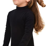 Girls' Basic Mock Turtleneck Long Sleeve Cotton Solid T-Shirt / 5 to 8 Years LILAX