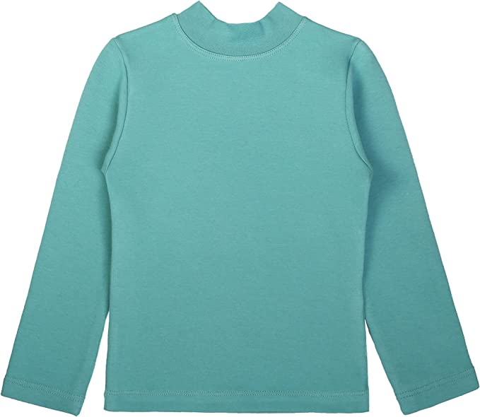 Girls' Basic Mock Turtleneck Long Sleeve Cotton Solid T-Shirt / Toddler LILAX